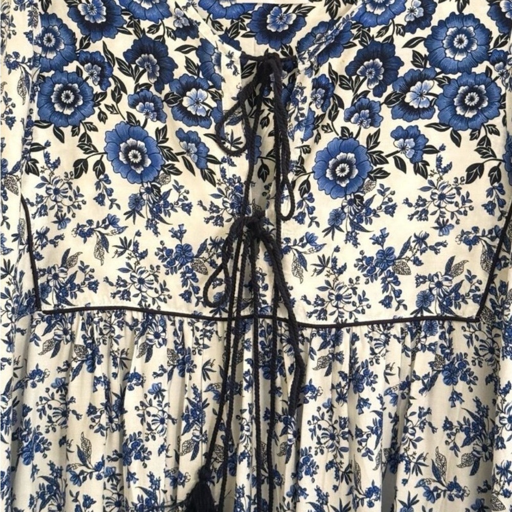 NWOT-Gorgeous R Vivimos Blue & White flowing midi dress-size Small - Picture 7 of 9